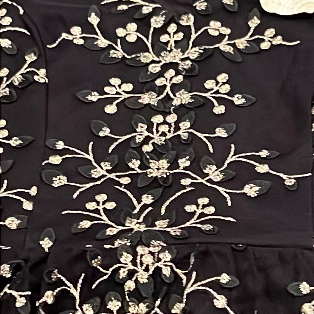 NWT Altar’d State Lacey Dress Size Small Black Embroidered Floral Mini - Picture 7 of 16